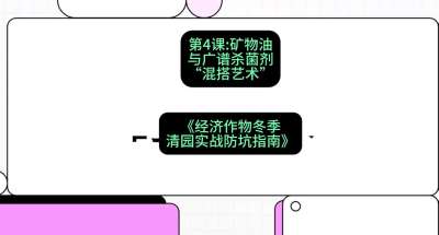 第4节：【替代方案】矿物油与广谱杀菌剂的&ldquo;混搭艺术&rdquo;，课程：《经济作物冬季清园&middot;实战防坑指南》#识农AI