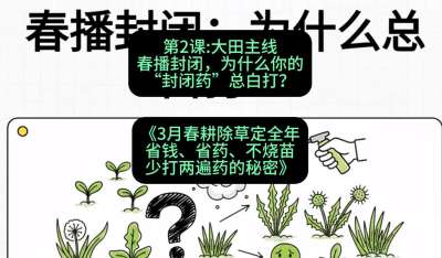 第2节：大田主线，春播封闭，为什么你的&ldquo;封闭药&rdquo;总白打？，课程：《3月春耕除草定全年：省钱、省药、不烧苗、少打两遍药的秘密》